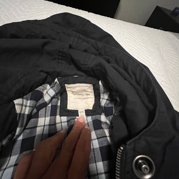 Rain jacket, blue, multi pockets, draw string - Picture 7 of 8